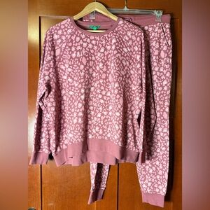 Dip Pink Animal Print Medium Weight Loungewear 2 Piece Set
